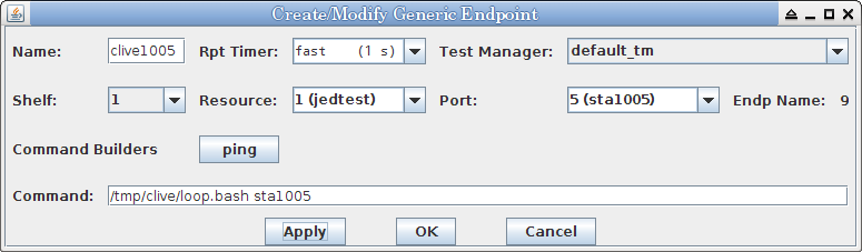 GUI Endpoint screen showing clive command