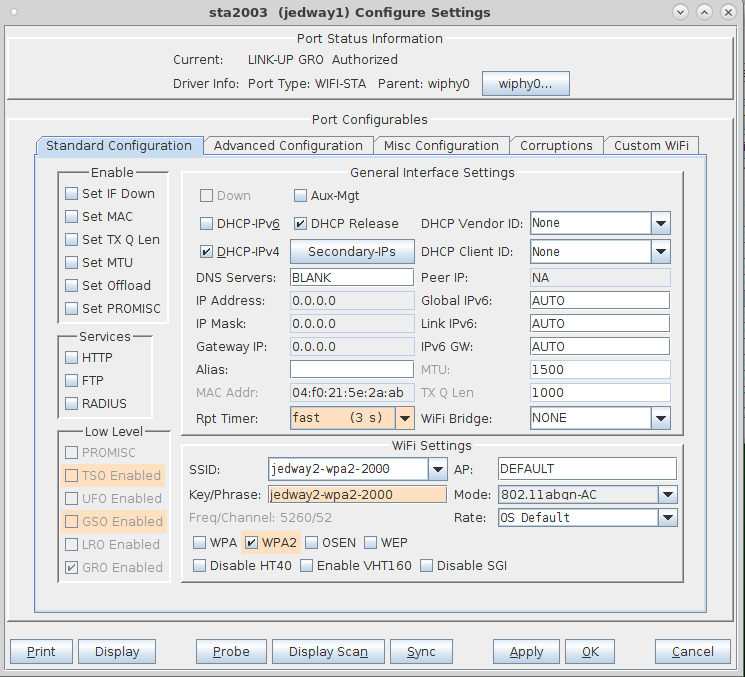 LANforge-GUI Virtual Interface Configuration