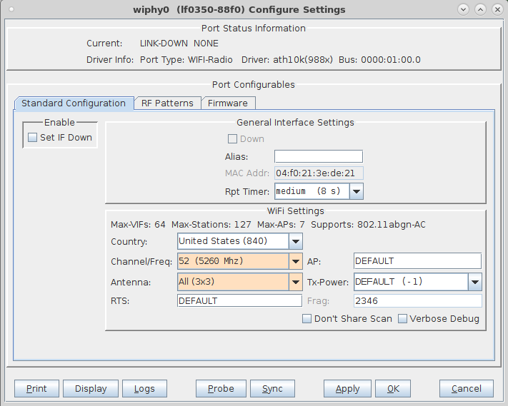 LANforge-GUI Ports Modify (WiFi-Radio)