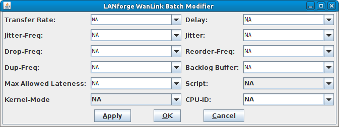 LANforge-GUI WanLink Batch Modifier